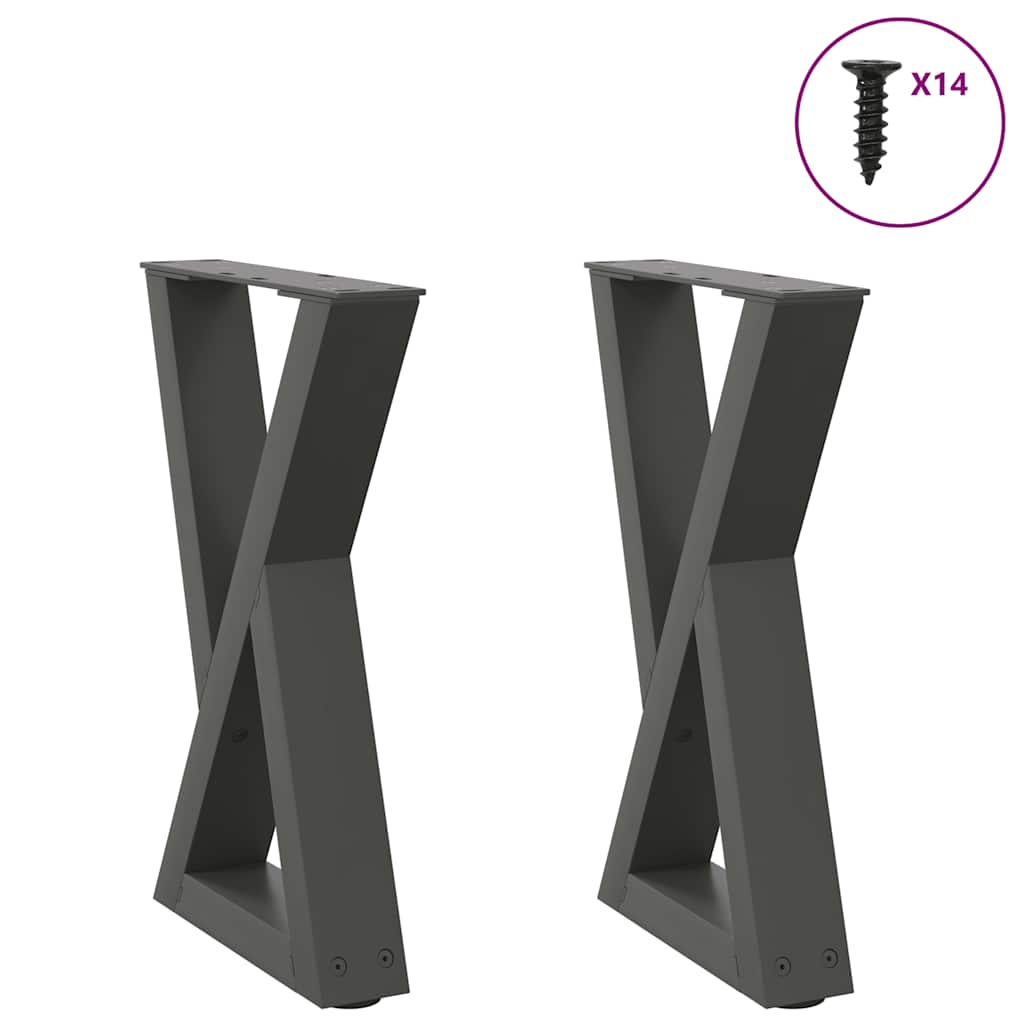 vidaXL Nogi do stolika kawowego 2 szt. Antracyt 28x(42-43,3) cm Stal