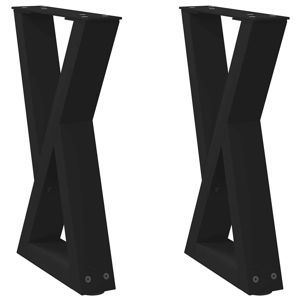 vidaXL Nogi do stolika kawowego 2 szt. Czarne 38x(42-43,3) cm Stal