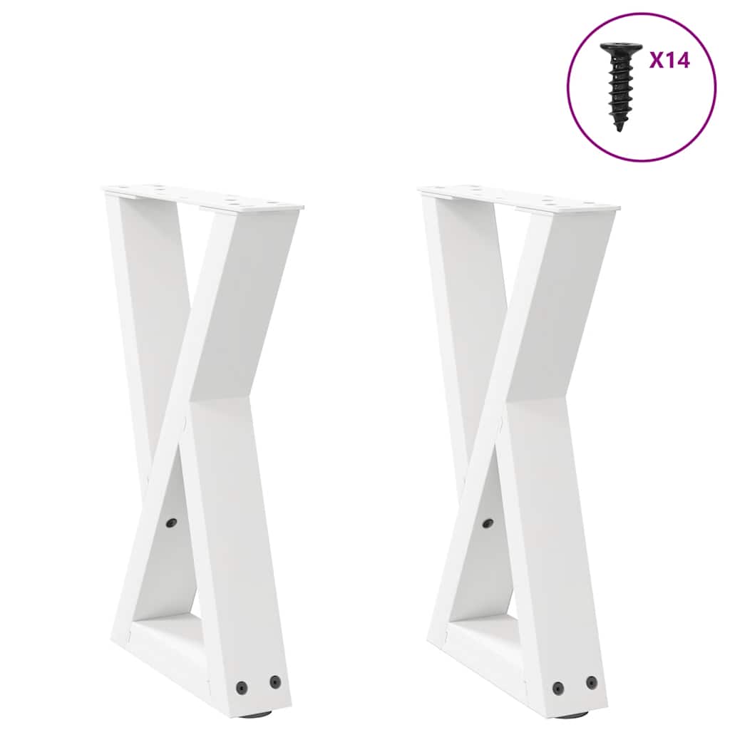 vidaXL Nogi do stolika kawowego 2 szt. Białe 38x(42-43,3) cm Stal