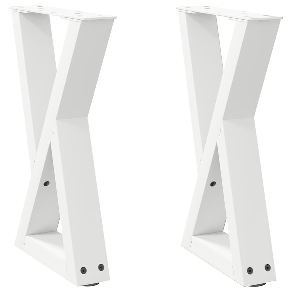 vidaXL Nogi do stolika kawowego 2 szt. Białe 38x(42-43,3) cm Stal