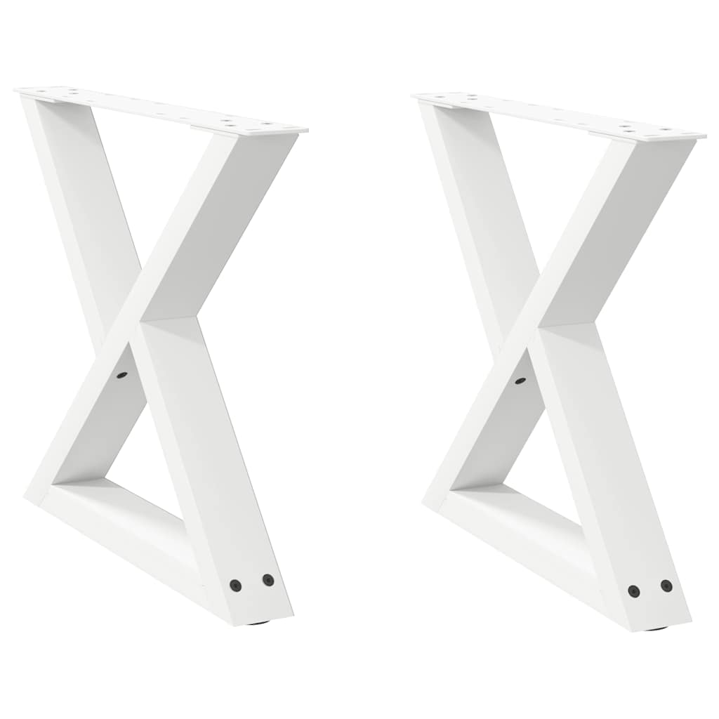 vidaXL Nogi do stolika kawowego 2 szt. Białe 50x(42-43,3) cm Stal