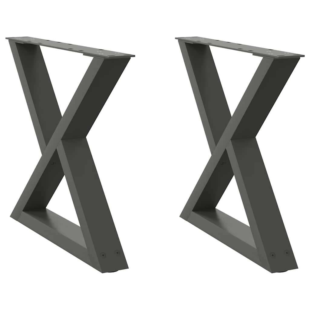 vidaXL Nogi do stolika kawowego 2 szt. Antracyt 50x(42-43,3) cm Stal