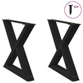 vidaXL Nogi do stolika kawowego 2 szt. Czarne 60x(42-43,3) cm Stal