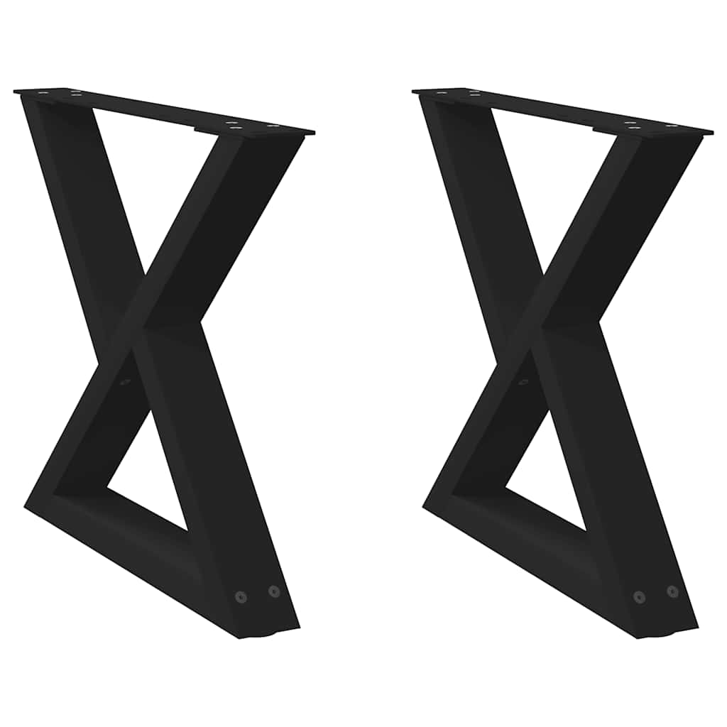 vidaXL Nogi do stolika kawowego 2 szt. Czarne 60x(42-43,3) cm Stal