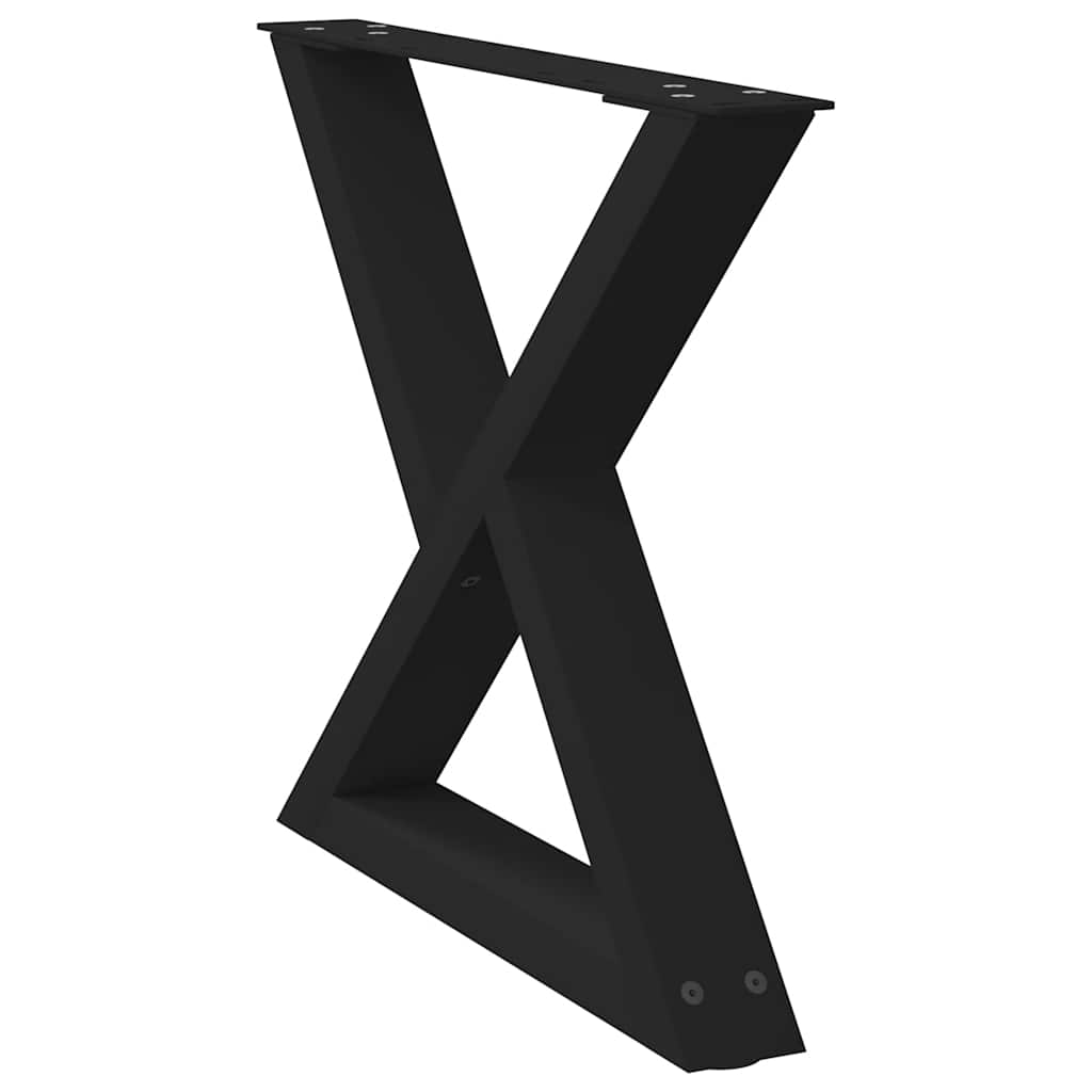 vidaXL Nogi do stolika kawowego 2 szt. Czarne 60x(42-43,3) cm Stal