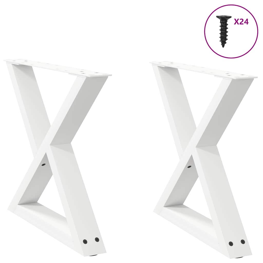 vidaXL Nogi do stolika kawowego 2 szt. Białe 60x(42-43,3) cm Stal