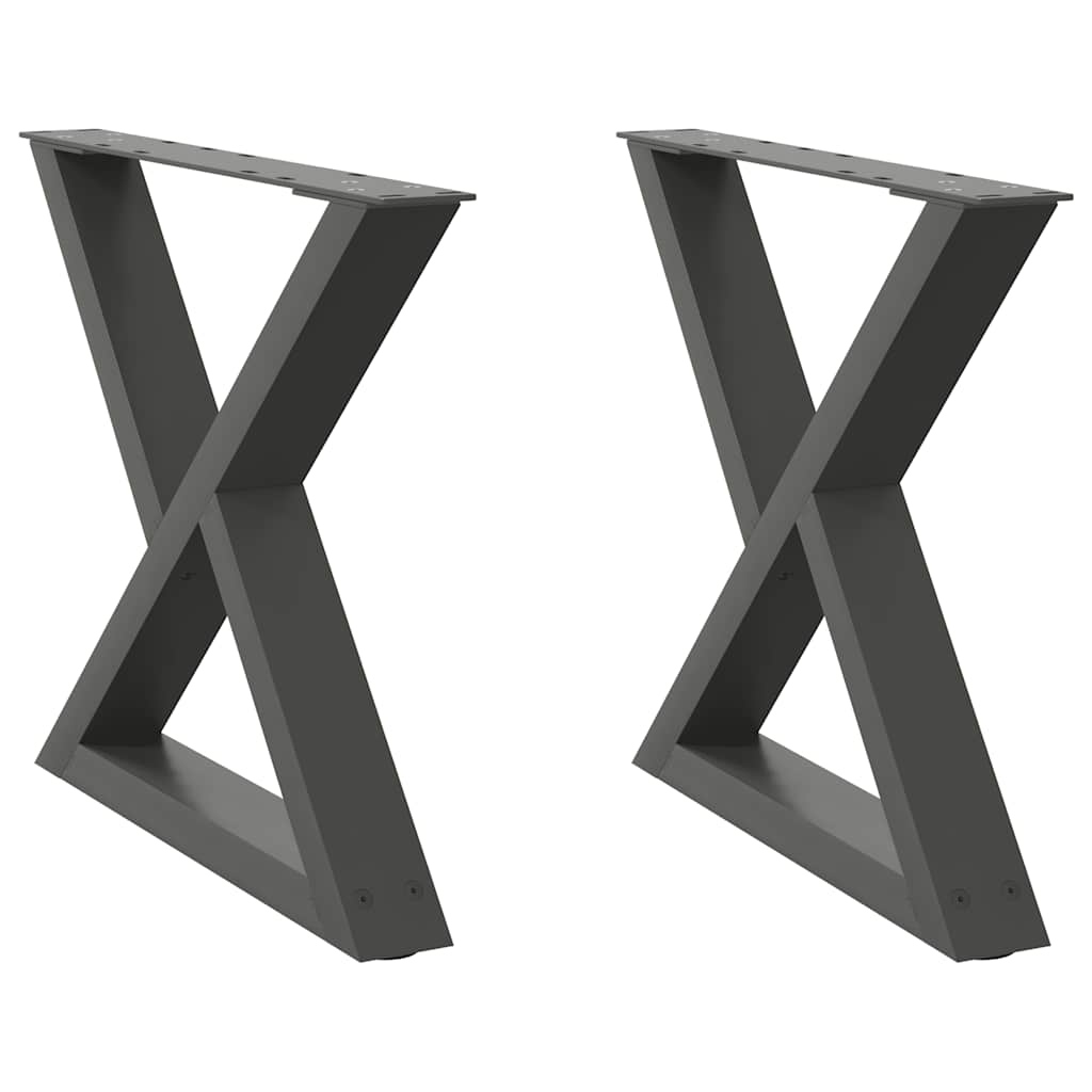 vidaXL Nogi do stolika kawowego 2 szt. Antracyt 60x(42-43,3) cm Stal