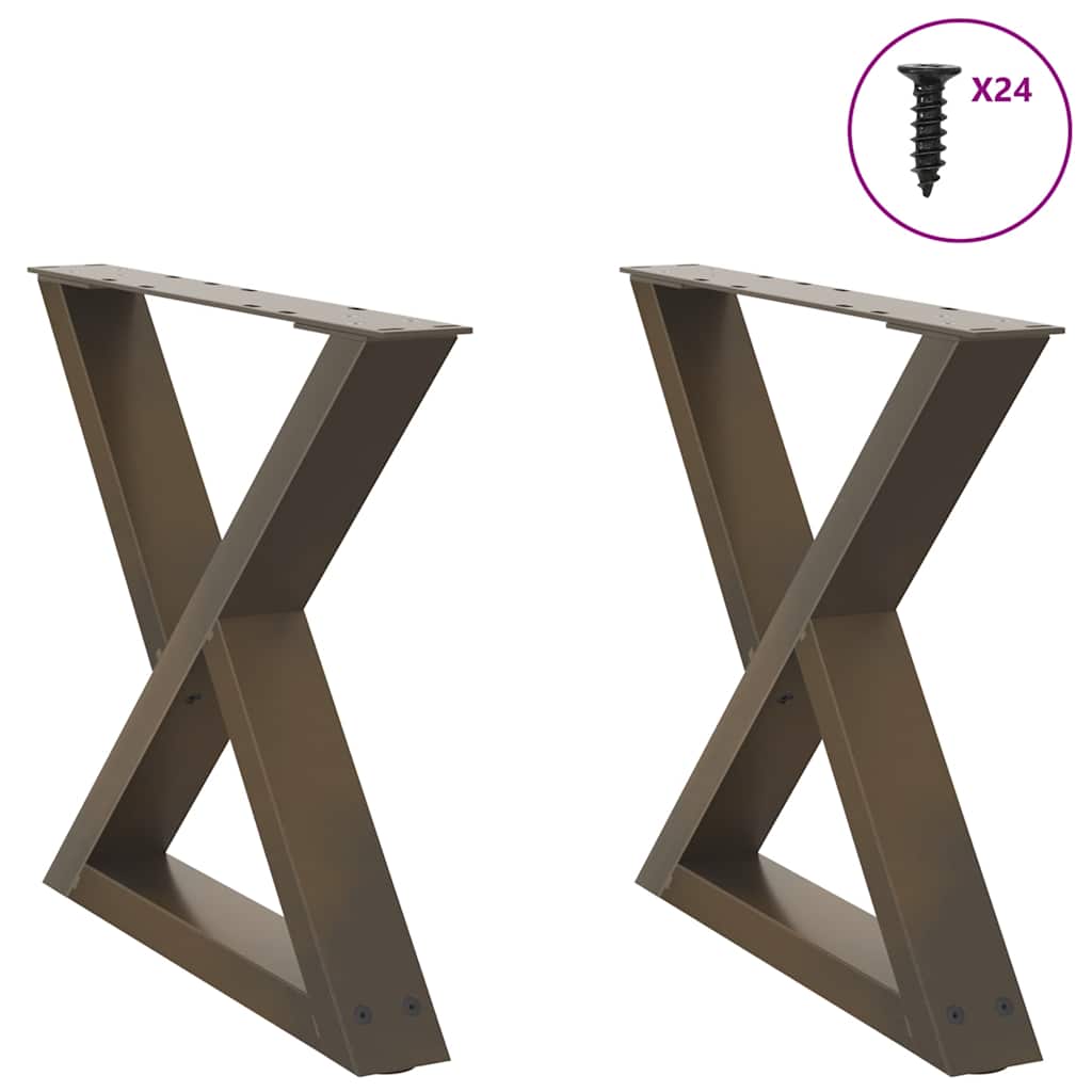 vidaXL Nogi do stolika kawowego 2 szt. Naturalna stal 60x(42-43,3) cm Stal