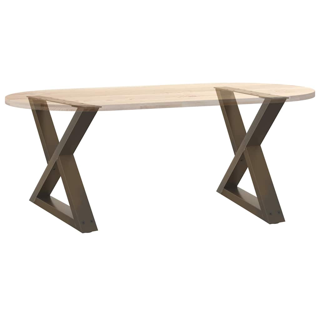 vidaXL Nogi do stolika kawowego 2 szt. Naturalna stal 60x(42-43,3) cm Stal