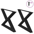vidaXL Nogi do stolika kawowego 2 szt. Czarne 70x(42-43,3) cm Stal