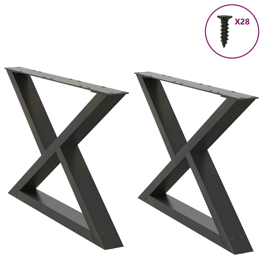 vidaXL Nogi do stolika kawowego 2 szt. Antracyt 70x(42-43,3) cm Stal