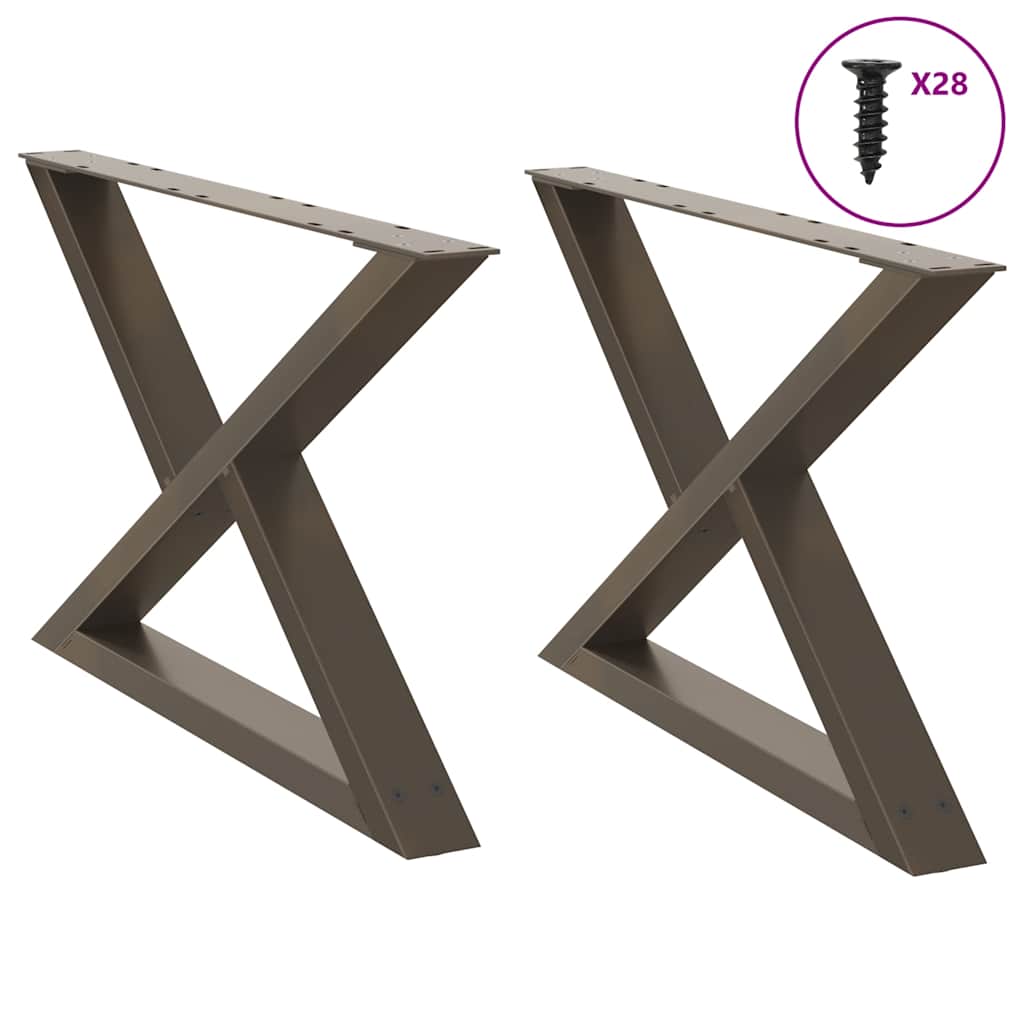 vidaXL Nogi do stolika kawowego 2 szt. Naturalna stal 70x(42-43,3) cm Stal