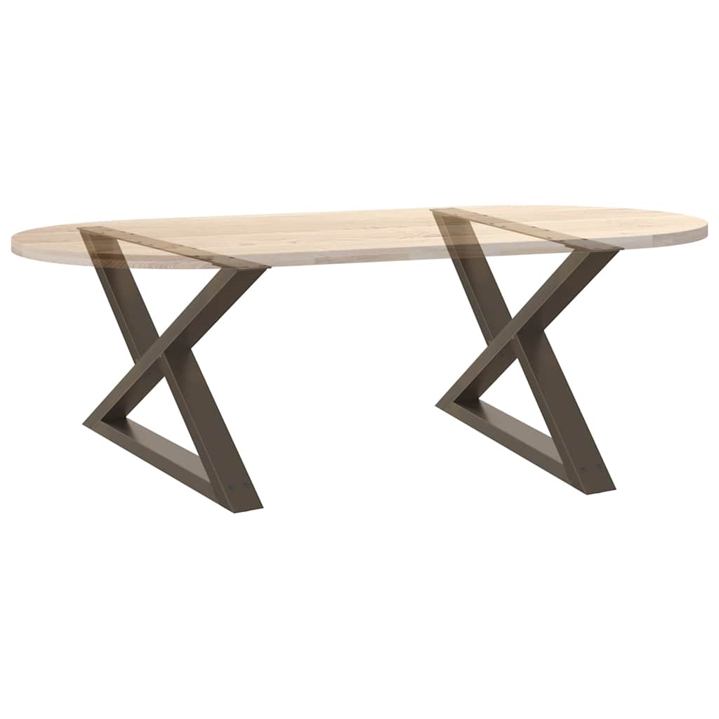 vidaXL Nogi do stolika kawowego 2 szt. Naturalna stal 70x(42-43,3) cm Stal