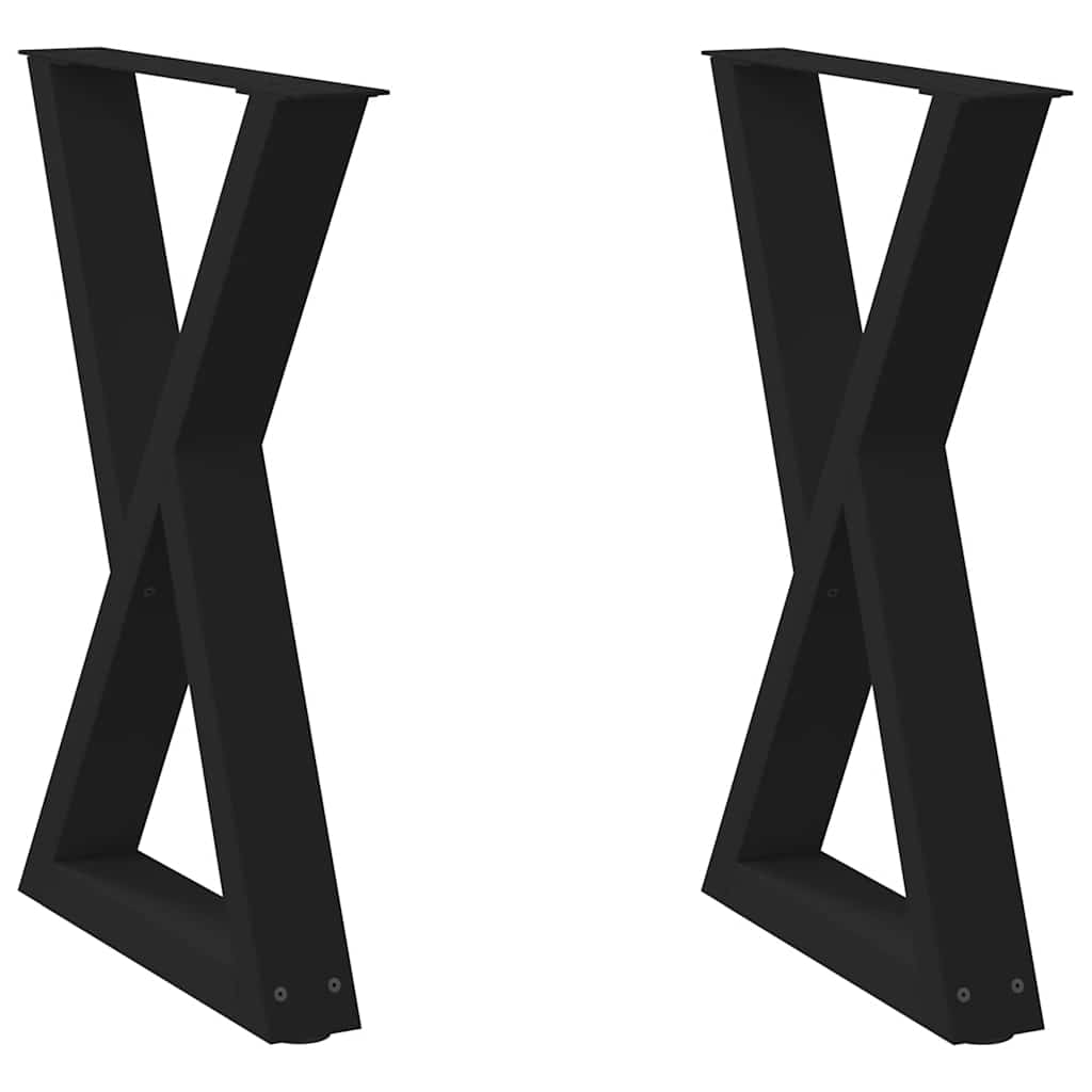 vidaXL Nogi do stołu jadalnego 2 szt. Czarne 50x(72-73,3) cm Stal
