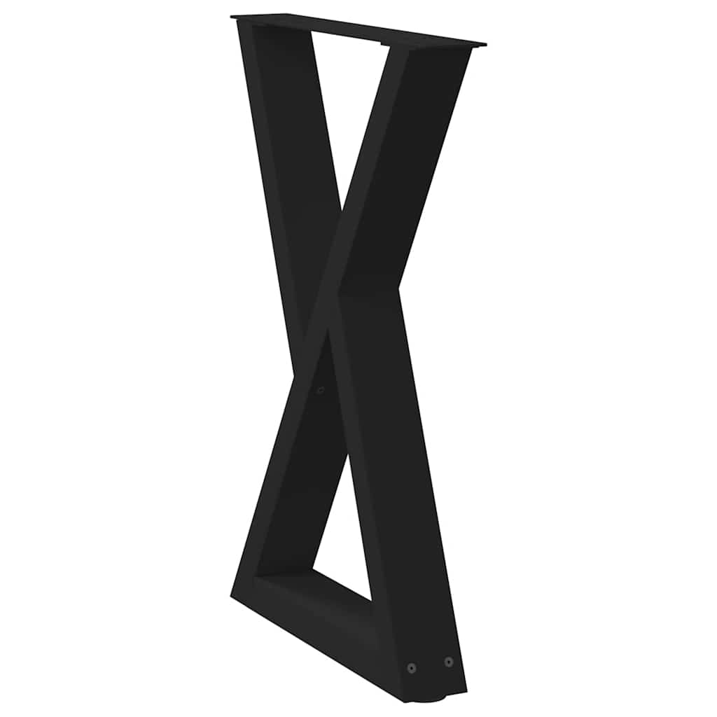 vidaXL Nogi do stołu jadalnego 2 szt. Czarne 50x(72-73,3) cm Stal