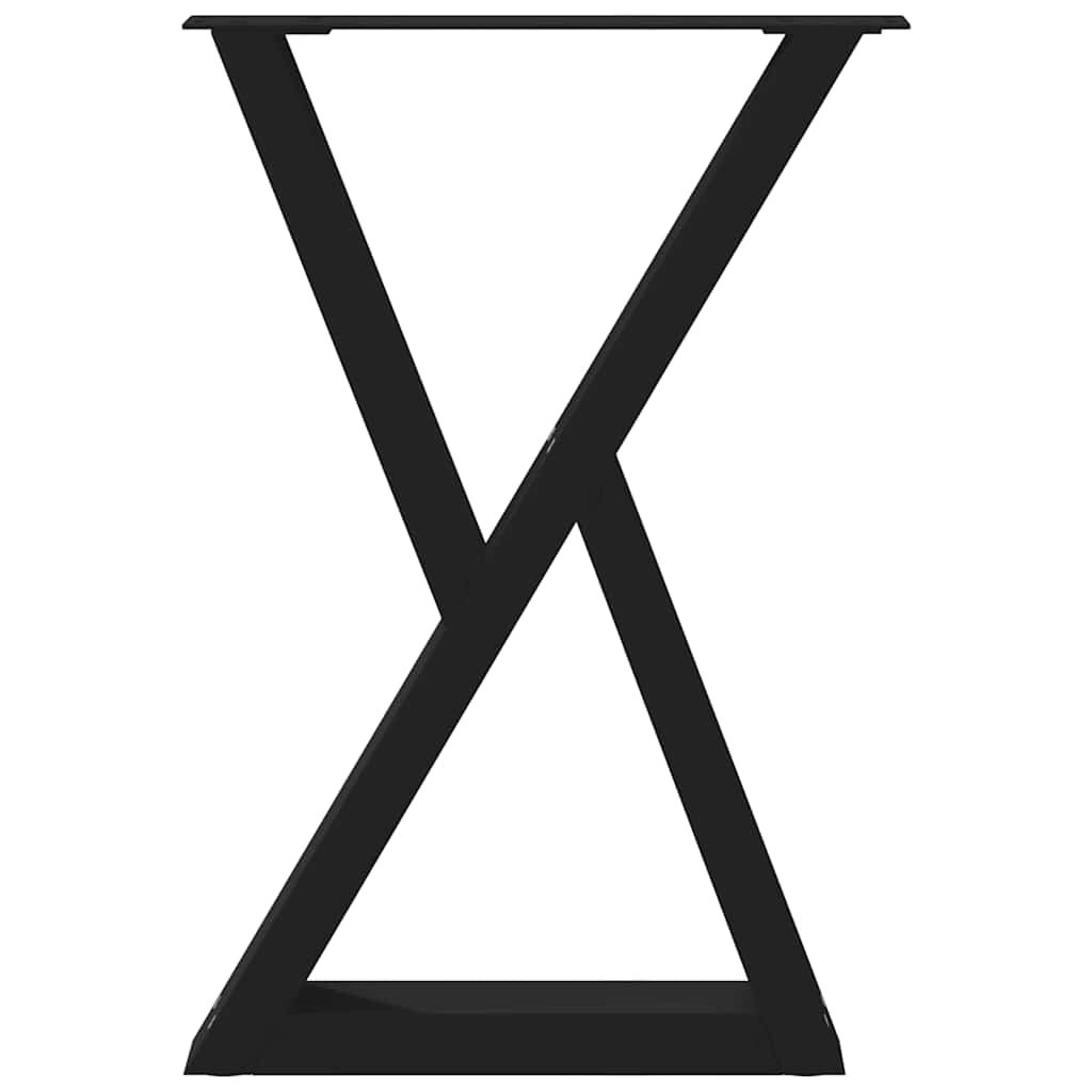 vidaXL Nogi do stołu jadalnego 2 szt. Czarne 50x(72-73,3) cm Stal