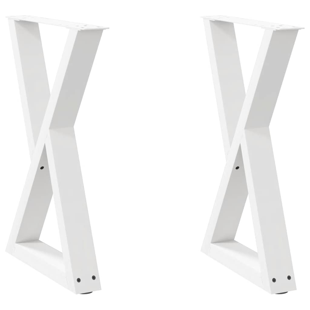 vidaXL Nogi do stołu jadalnego 2 szt. Białe 50x(72-73,3) cm Stal