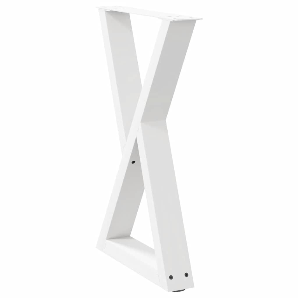vidaXL Nogi do stołu jadalnego 2 szt. Białe 50x(72-73,3) cm Stal