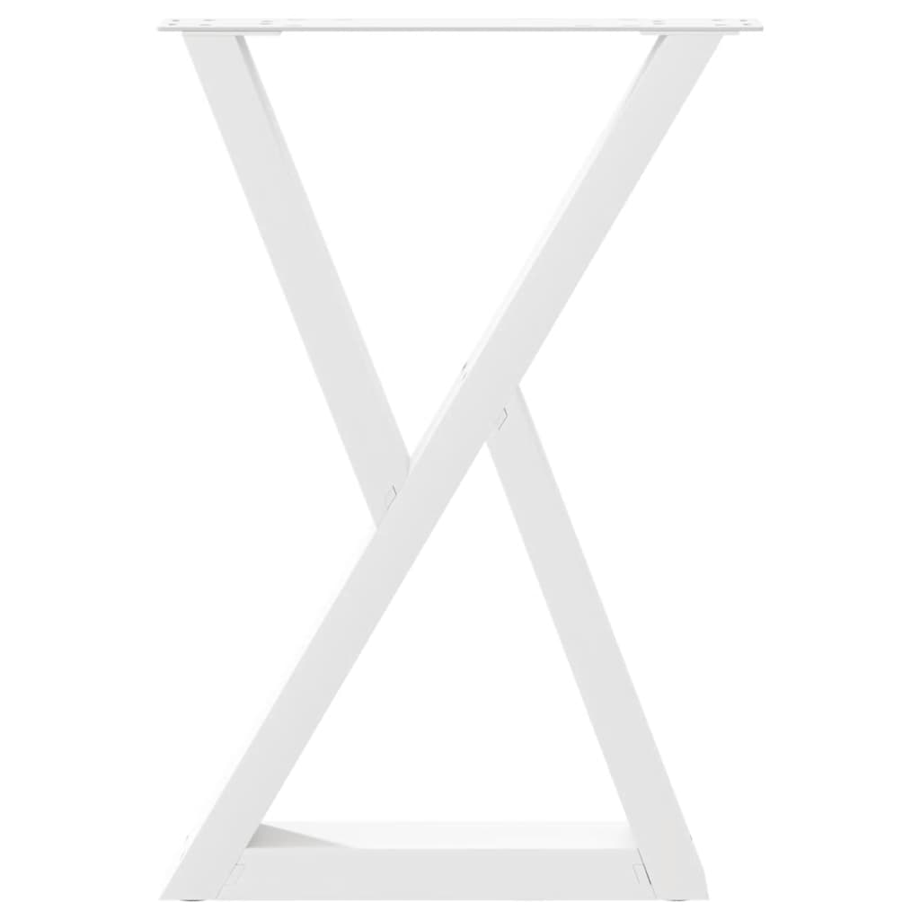 vidaXL Nogi do stołu jadalnego 2 szt. Białe 50x(72-73,3) cm Stal