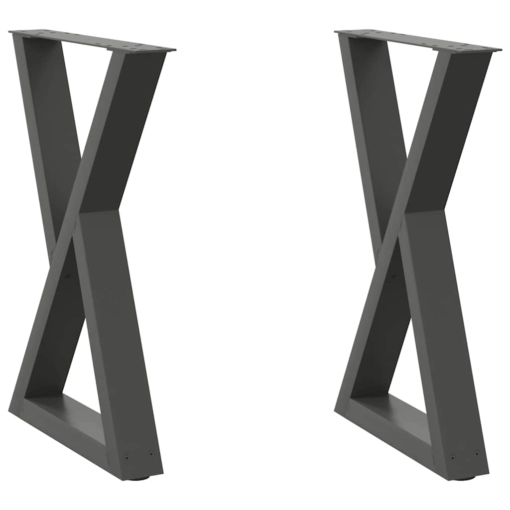 vidaXL Nogi do stołu jadalnego 2 szt. Antracyt 50x(72-73,3) cm Stal
