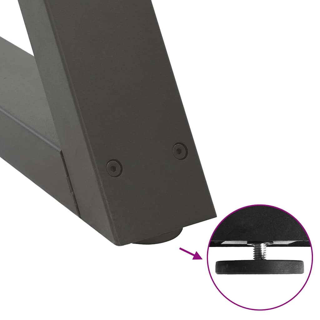 vidaXL Nogi do stołu jadalnego 2 szt. Antracyt 50x(72-73,3) cm Stal