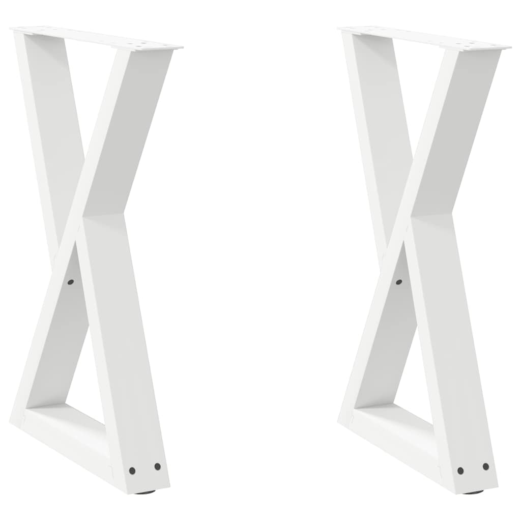vidaXL Nogi do stołu jadalnego 2 szt. Białe 60x(72-73,3) cm Stal