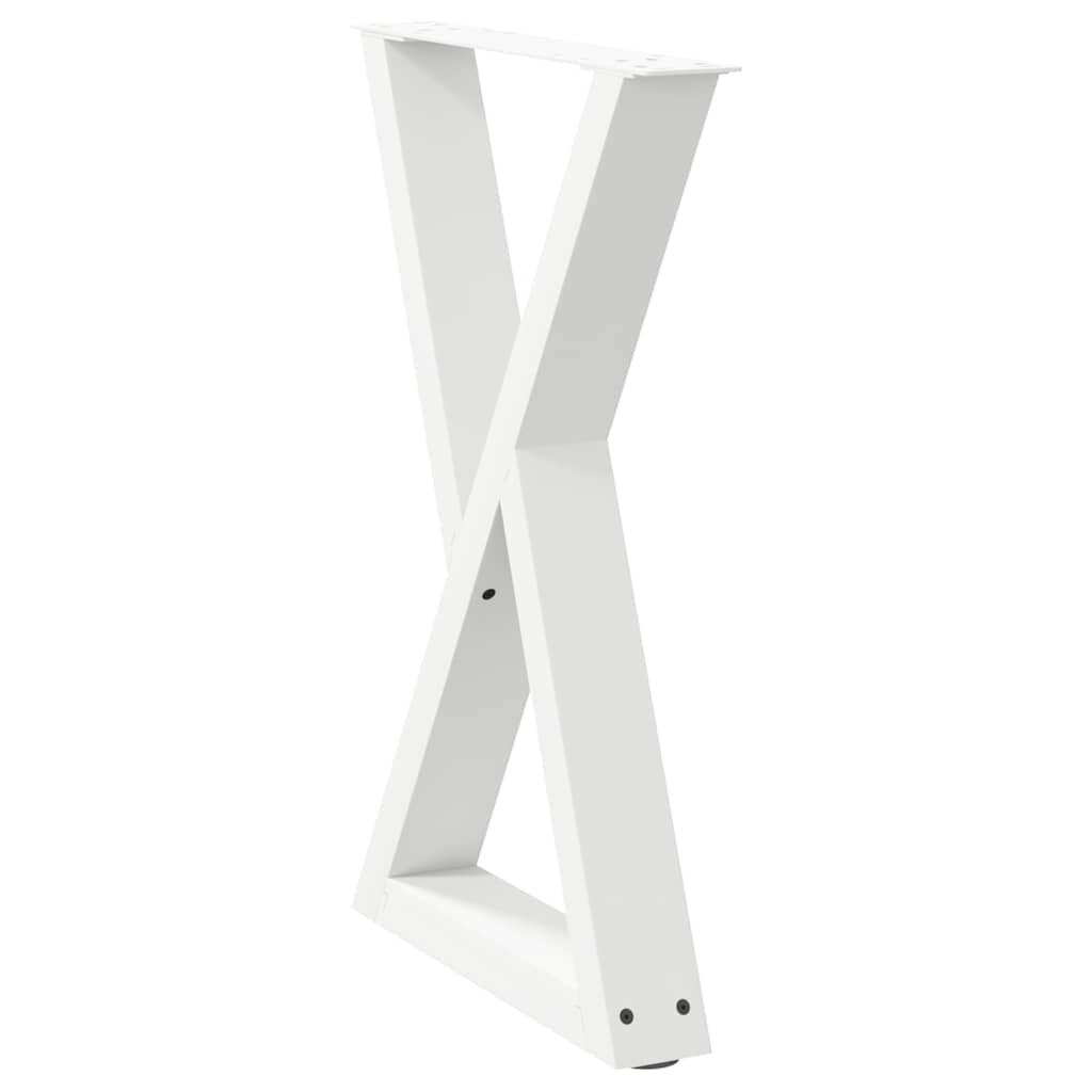 vidaXL Nogi do stołu jadalnego 2 szt. Białe 60x(72-73,3) cm Stal