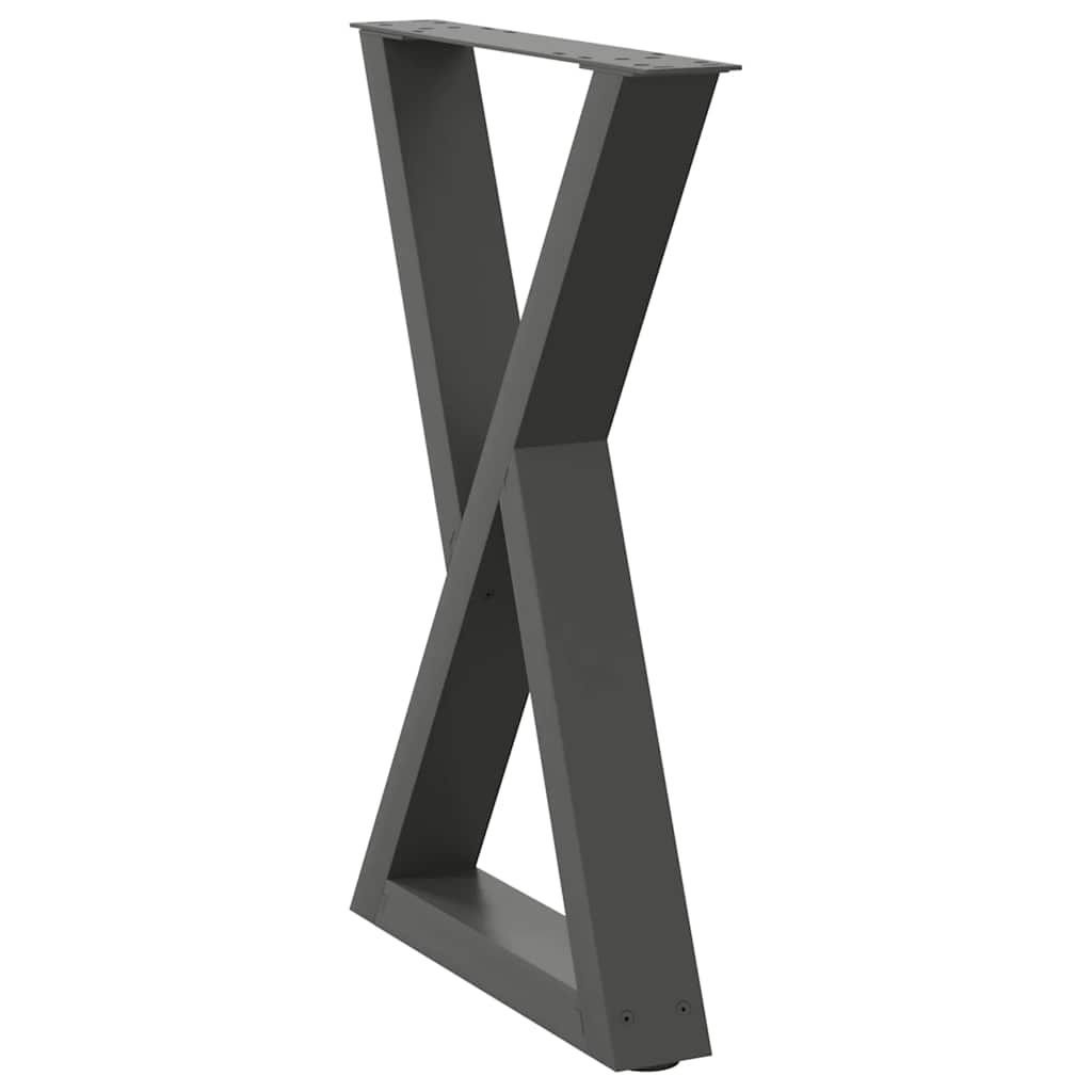 vidaXL Nogi do stołu jadalnego 2 szt. Antracyt 60x(72-73,3) cm Stal