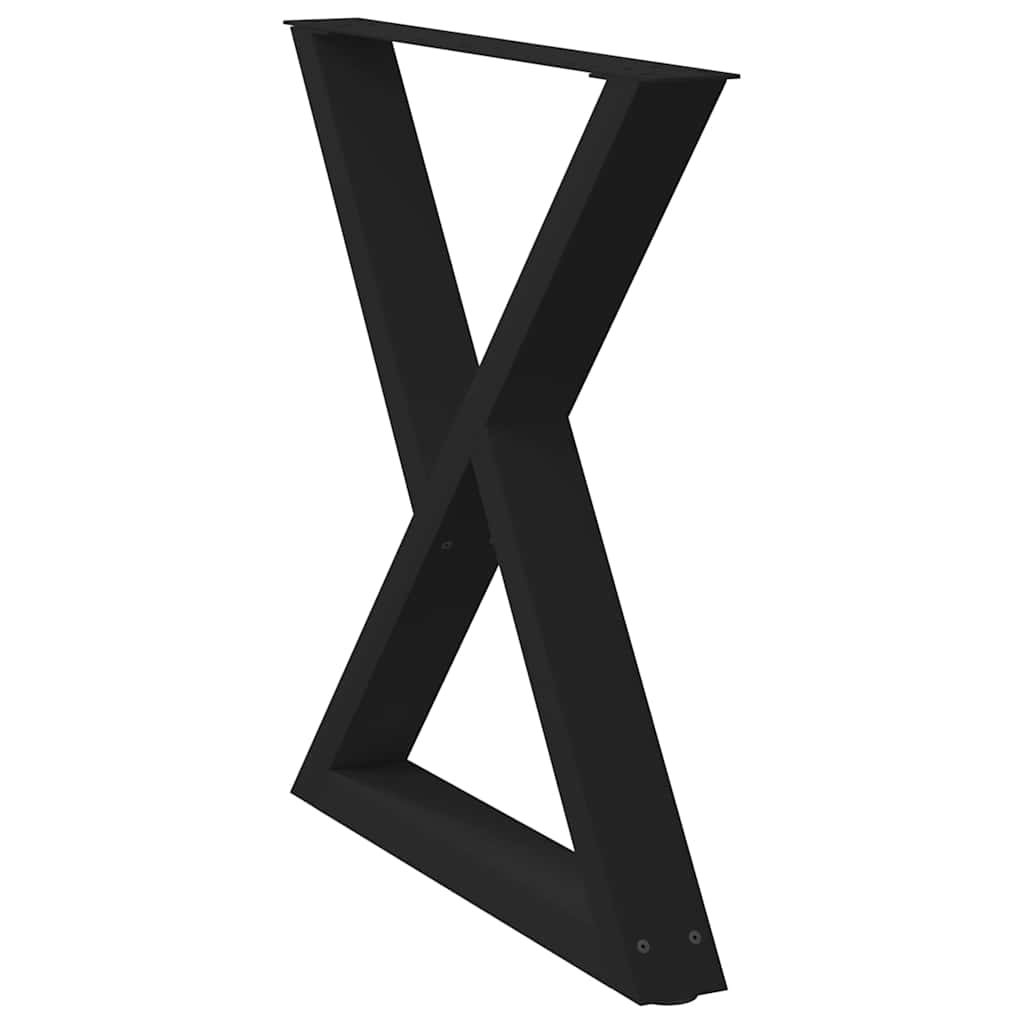 vidaXL Nogi do stołu jadalnego 2 szt. Czarne 70x(72-73,3) cm Stal