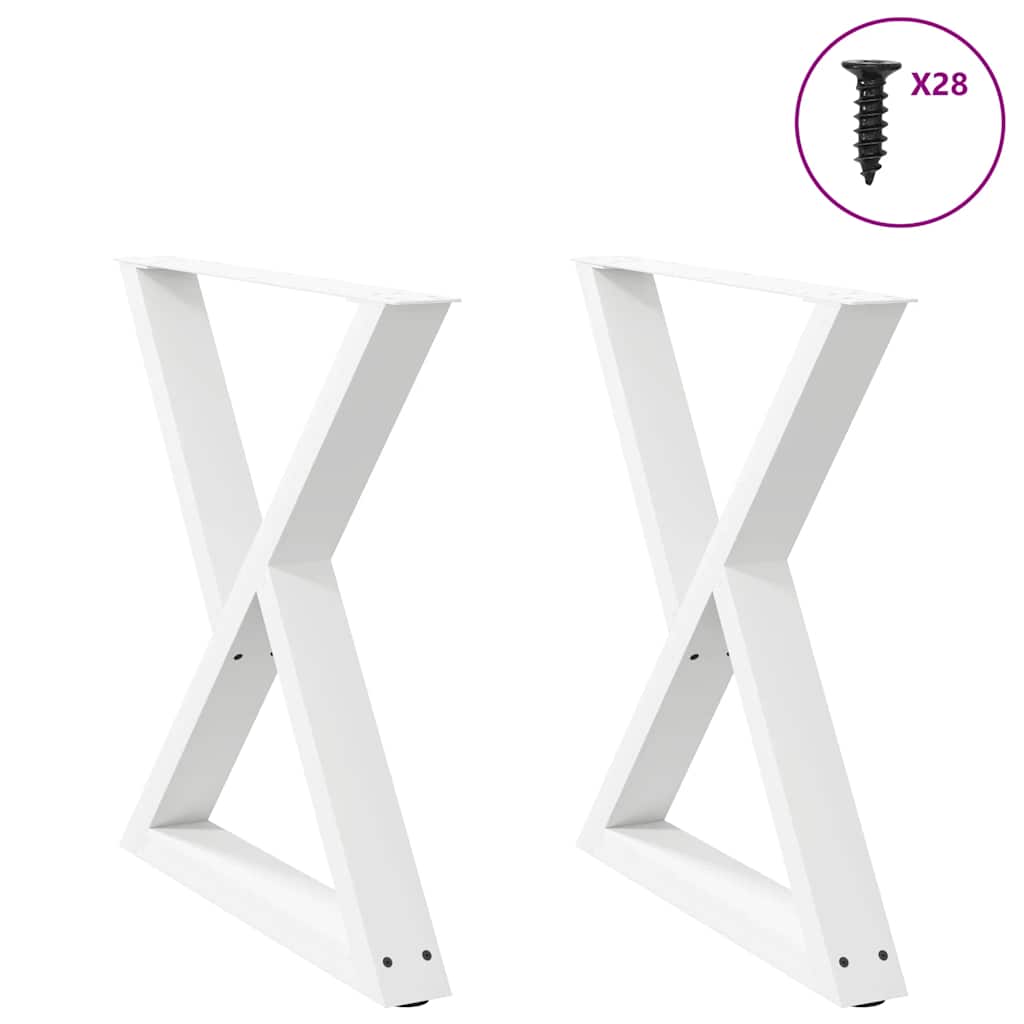 vidaXL Nogi do stołu jadalnego 2 szt. Białe 70x(72-73,3) cm Stal