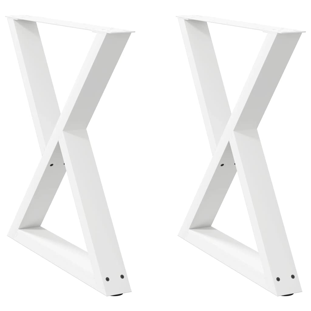 vidaXL Nogi do stołu jadalnego 2 szt. Białe 70x(72-73,3) cm Stal