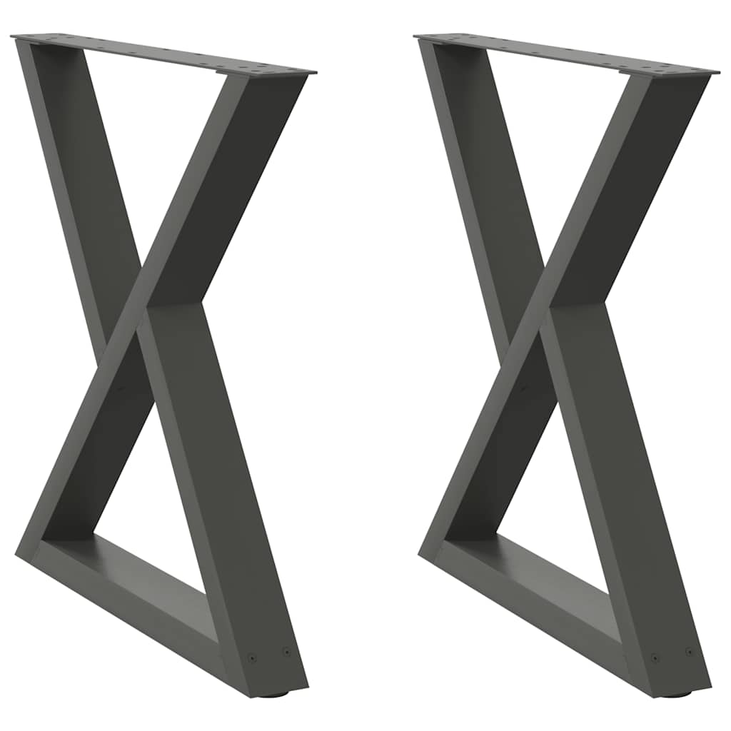 vidaXL Nogi do stołu jadalnego 2 szt. Antracyt 70x(72-73,3) cm Stal