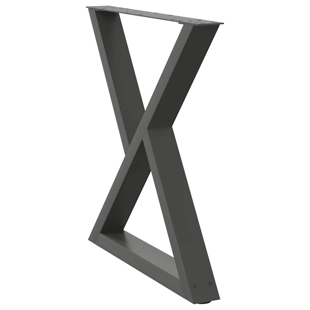 vidaXL Nogi do stołu jadalnego 2 szt. Antracyt 70x(72-73,3) cm Stal