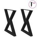 vidaXL Nogi do stołu jadalnego 2 szt. Czarne 80x(72-73,3) cm Stal