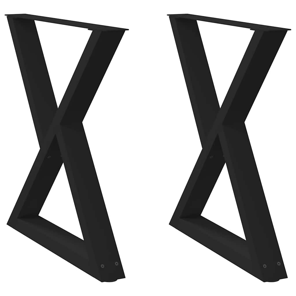 vidaXL Nogi do stołu jadalnego 2 szt. Czarne 80x(72-73,3) cm Stal