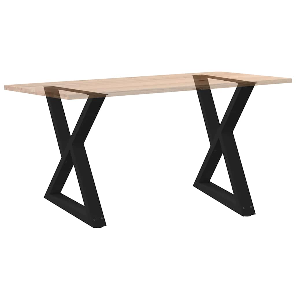 vidaXL Nogi do stołu jadalnego 2 szt. Czarne 80x(72-73,3) cm Stal