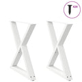 vidaXL Nogi do stołu jadalnego 2 szt. Białe 80x(72-73,3) cm Stal