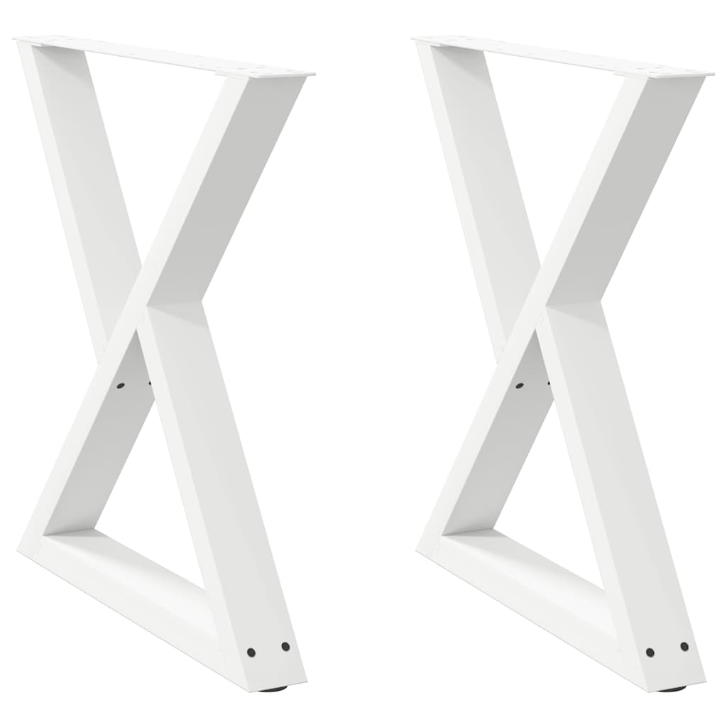 vidaXL Nogi do stołu jadalnego 2 szt. Białe 80x(72-73,3) cm Stal