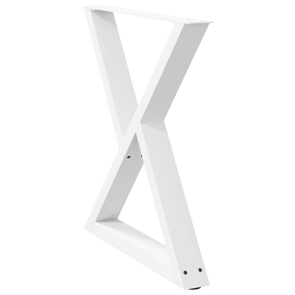 vidaXL Nogi do stołu jadalnego 2 szt. Białe 80x(72-73,3) cm Stal