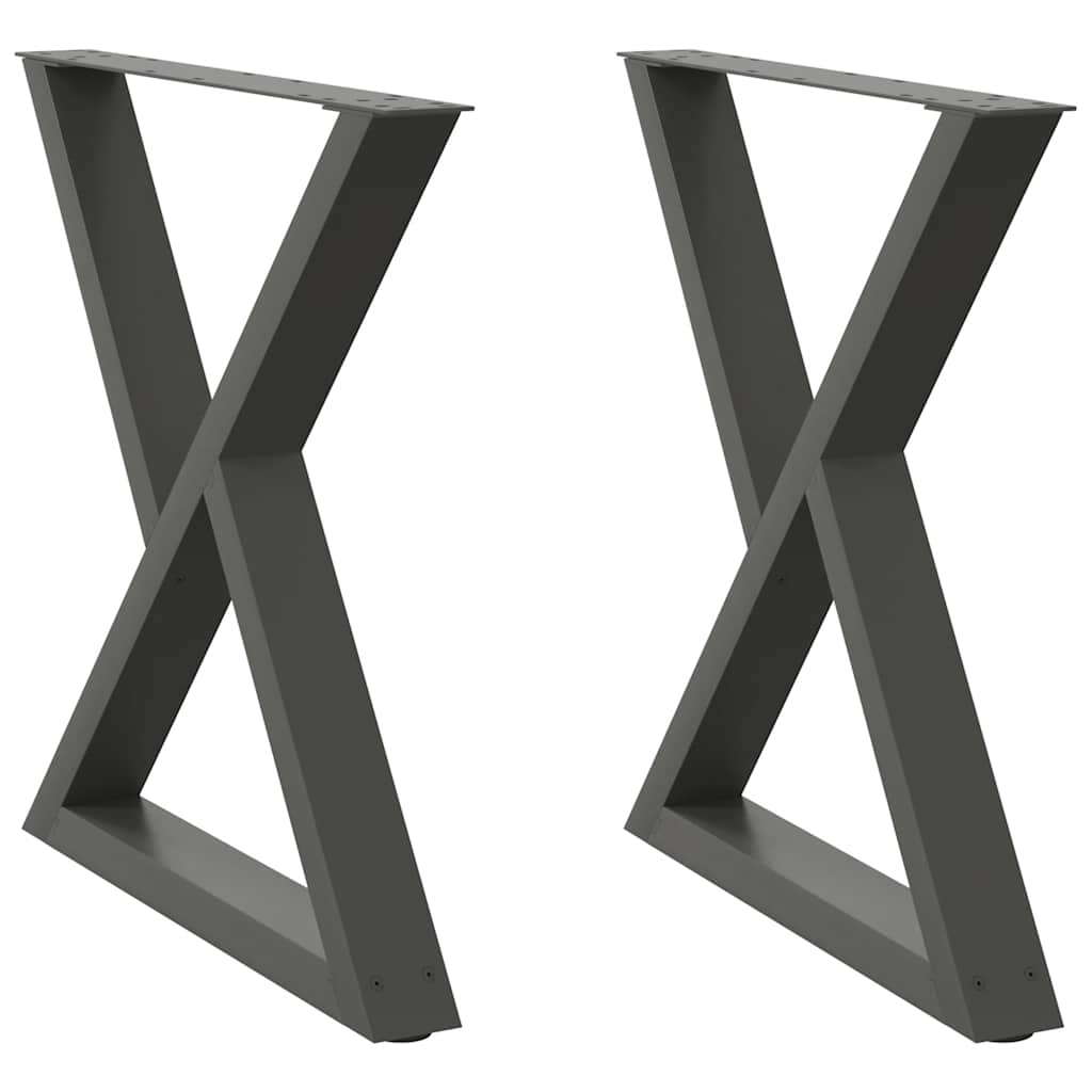 vidaXL Nogi do stołu jadalnego 2 szt. Antracyt 80x(72-73,3) cm Stal