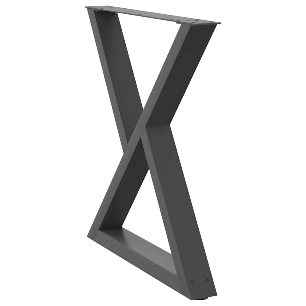 vidaXL Nogi do stołu jadalnego 2 szt. Antracyt 80x(72-73,3) cm Stal