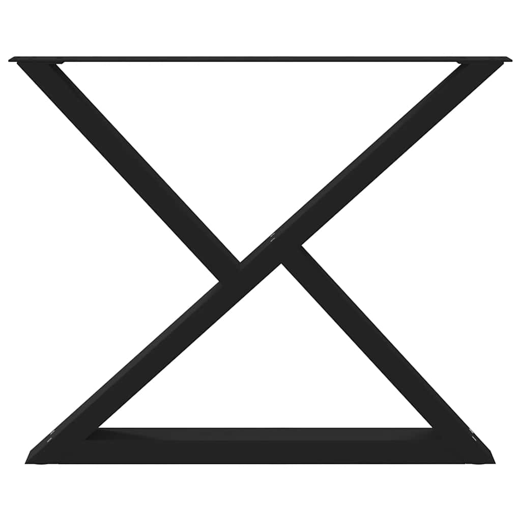vidaXL Nogi do stołu jadalnego 2 szt. Czarne 90x(72-73,3) cm Stal