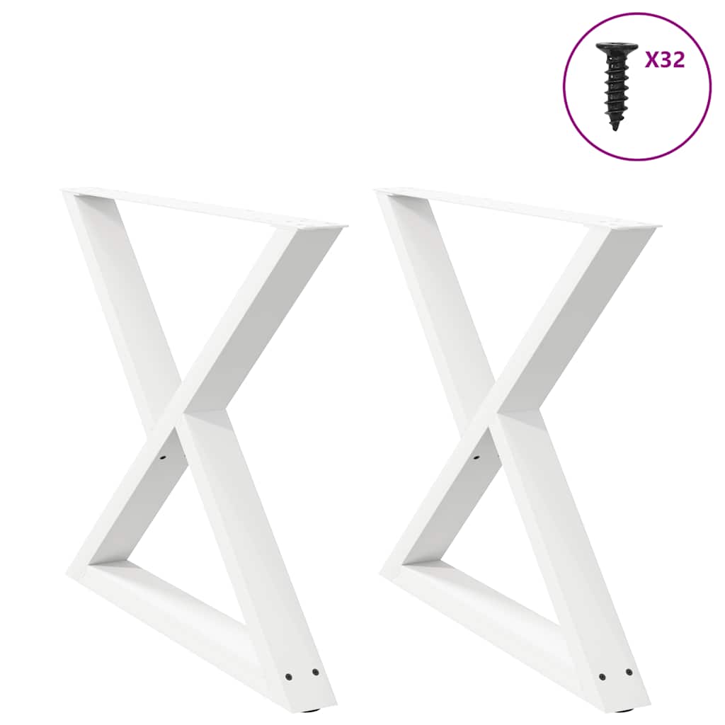 vidaXL Nogi do stołu jadalnego 2 szt. Białe 90x(72-73,3) cm Stal