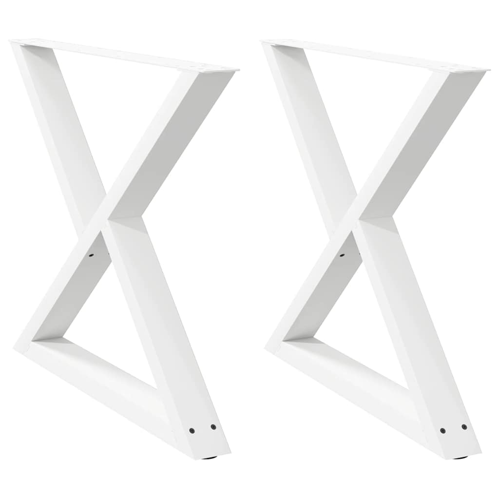 vidaXL Nogi do stołu jadalnego 2 szt. Białe 90x(72-73,3) cm Stal