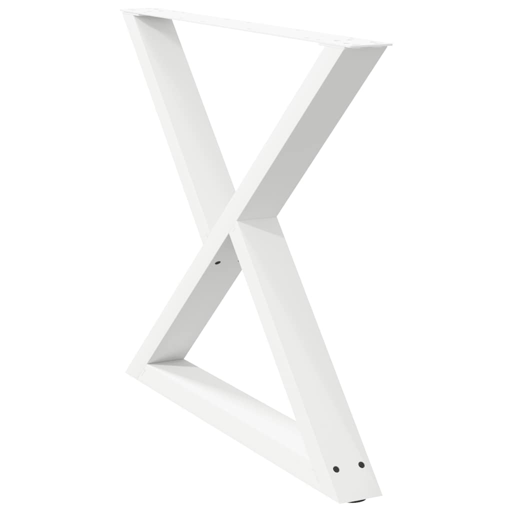 vidaXL Nogi do stołu jadalnego 2 szt. Białe 90x(72-73,3) cm Stal
