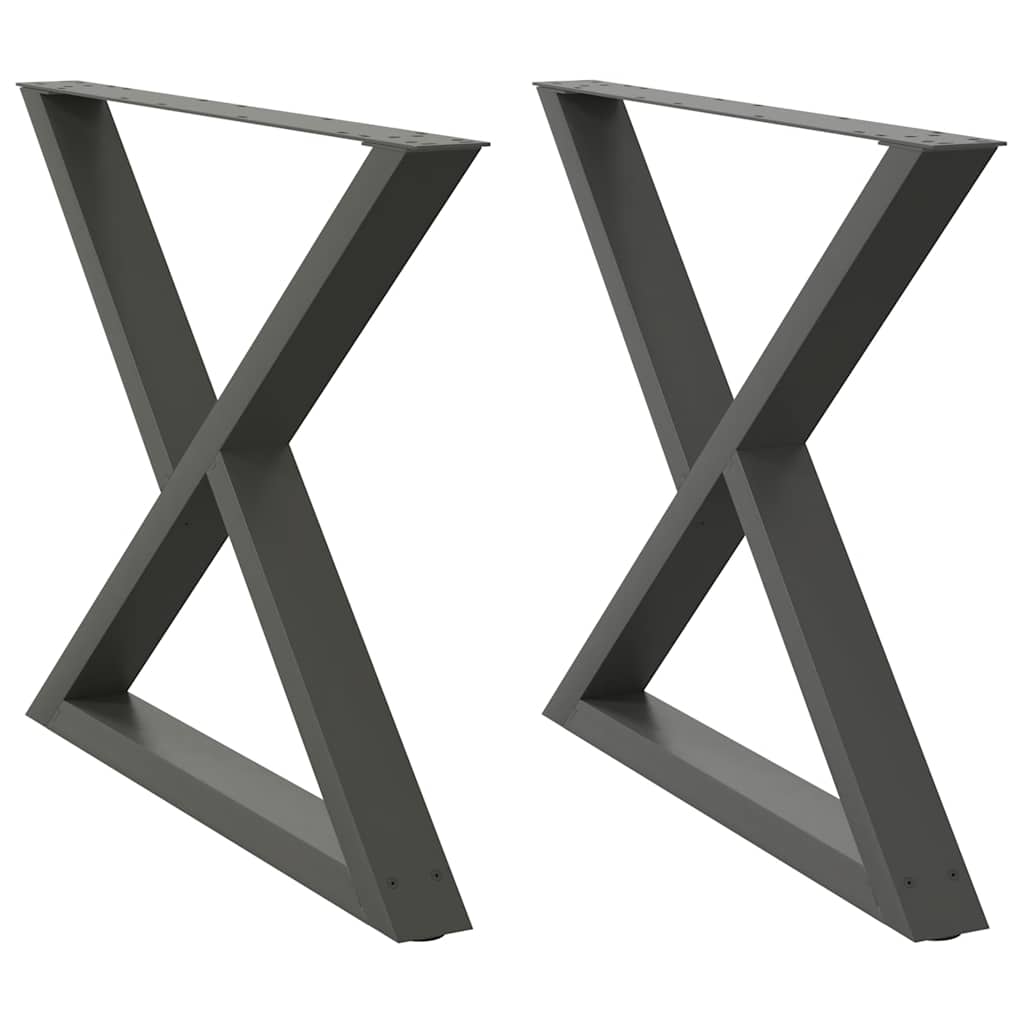 vidaXL Nogi do stołu jadalnego 2 szt. Antracyt 90x(72-73,3) cm Stal