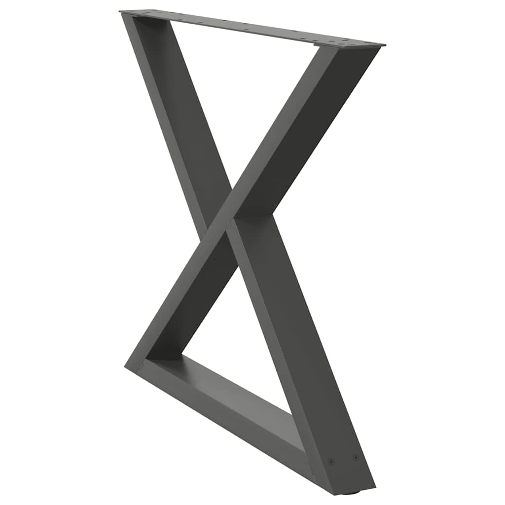 vidaXL Nogi do stołu jadalnego 2 szt. Antracyt 90x(72-73,3) cm Stal