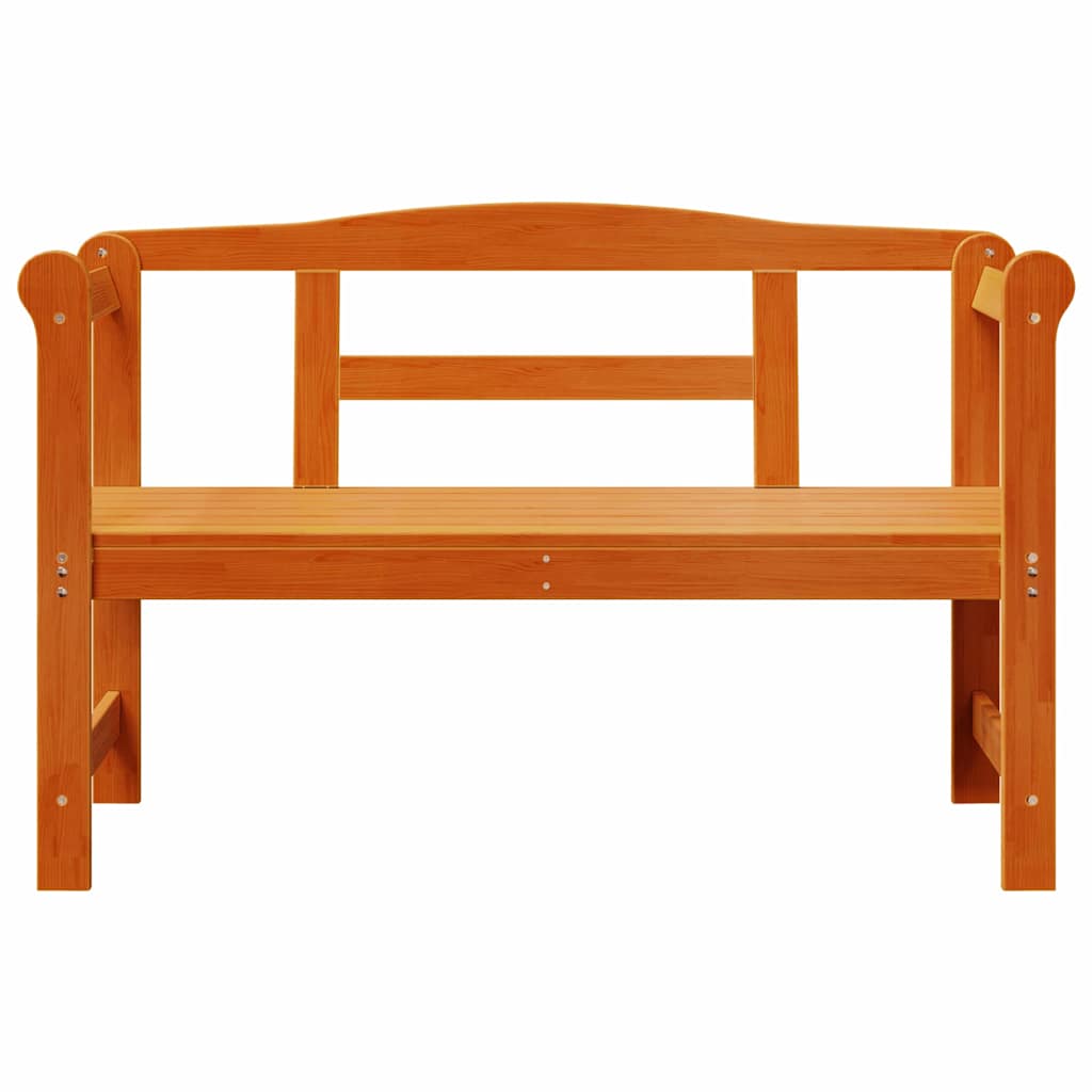 vidaXL Ławka ogrodowa Brązowy 119 x 44 x 76 cm Lite drewno sosnowe