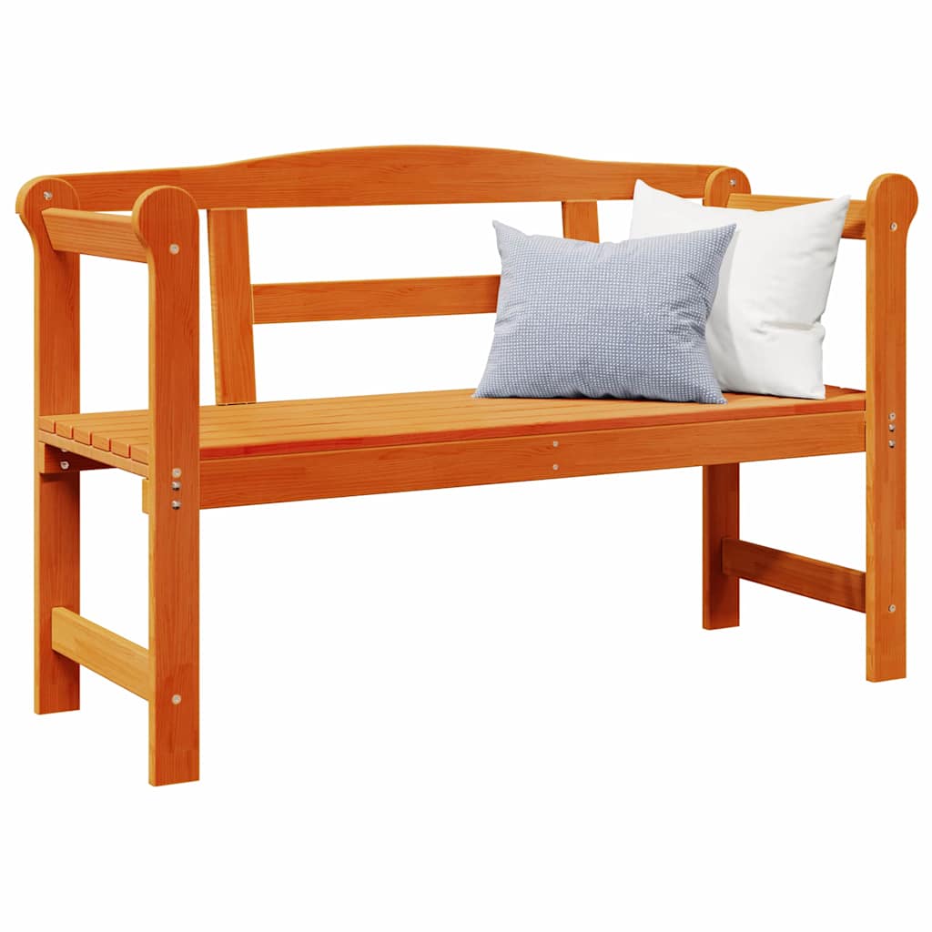 vidaXL Ławka ogrodowa Brązowy 119 x 44 x 76 cm Lite drewno sosnowe