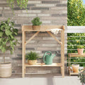 vidaXL Stół do przesadzania z półką Naturalny 75 x 40 x 90 cm